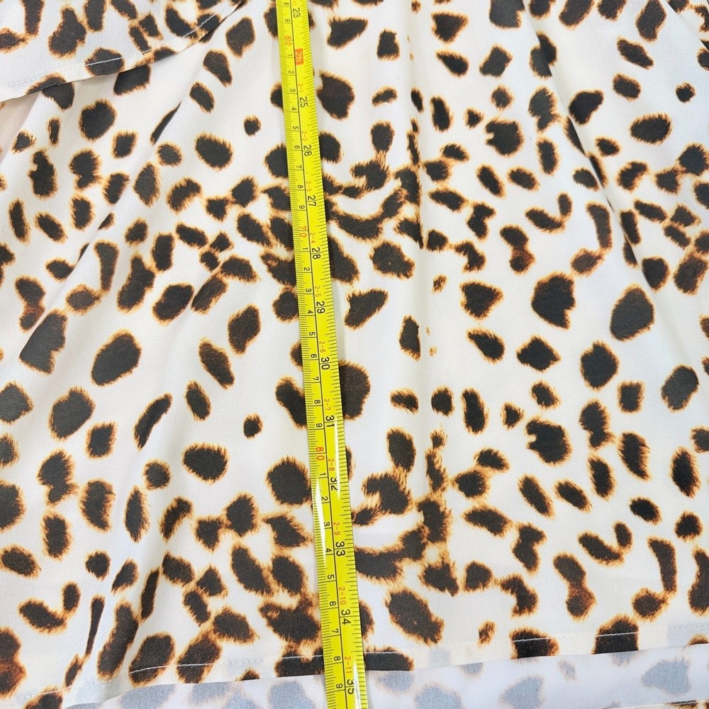 Jay Godfrey Womens Large Dress Leopard Animal Print Ruffle Shift Mini - Picture 6 of 10